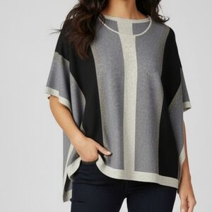 Joseph Ribkoff Medium Sweater Poncho With Gold Studs Pristine Condition